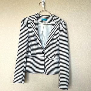 Black and white striped blazer